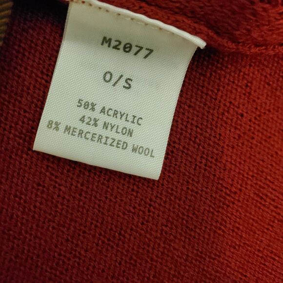 Kerisma Poncho Wool Blend Sweater Reversible Cowel V Neck Burgundy One Size - Picture 8 of 8